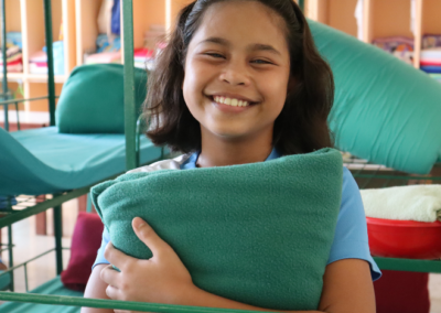 Girl with new bed